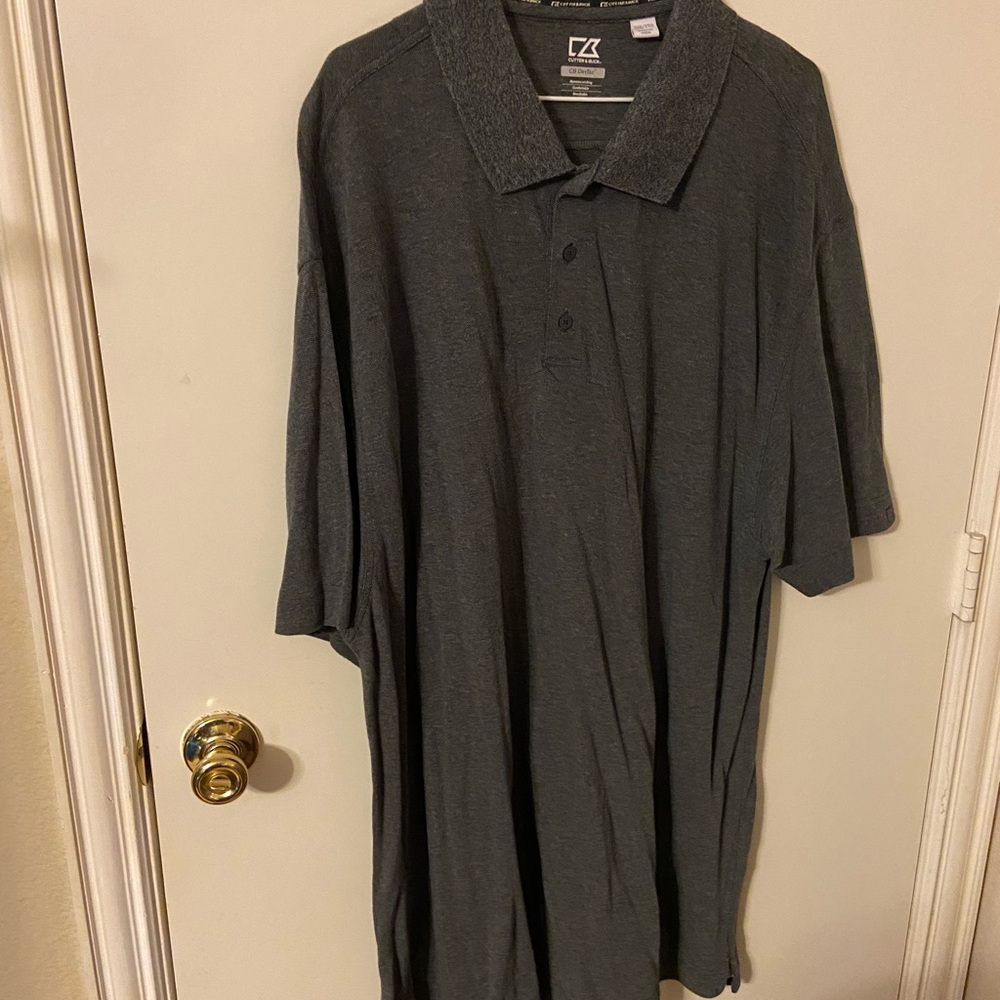 Cutter & Buck men’s gray polo short slv shirt 3XL